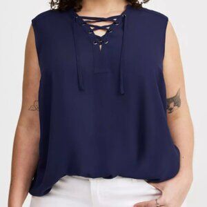 Torrid Harper Sleeveless Pullover Blouse – Peacoat | Size 1 (14/16)